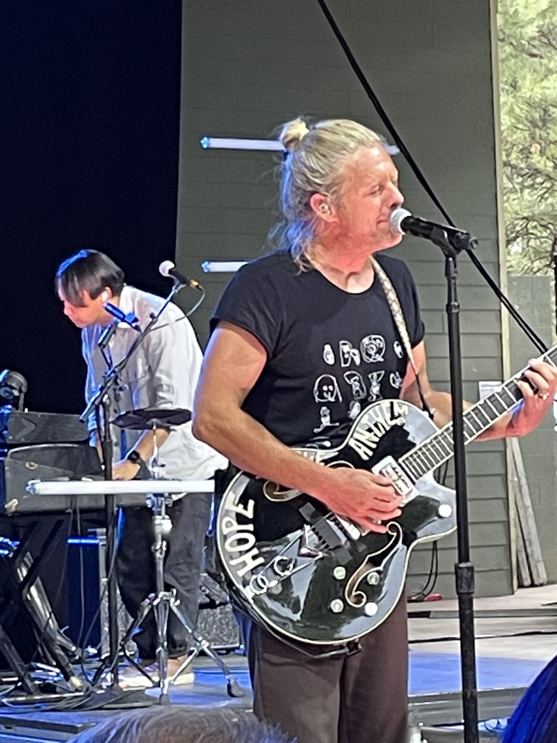 Jon Foreman leads the band with vocals and rhythm guitar.